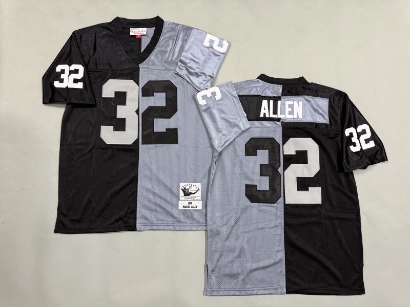 Men 2025 Nike Oakland Raiders 32 Allen black grey Throwback Limited NFL Jersey style 001